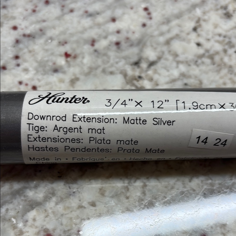 Hunter Matte Silver Downrod Extension